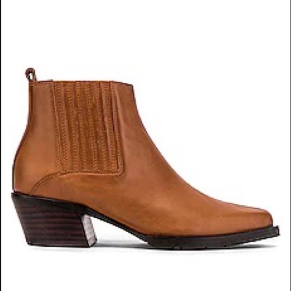 Revolve Alias Mae Tan Maja Leather Pull On Ankle Boot - Picture 1 of 16